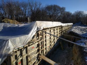 Foundation walls poured